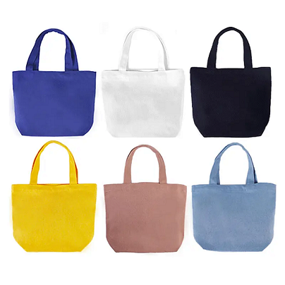 Pieni kangaslaukku 9x8x4inch uudelleenkäytettävä puuvillaostoskassi bulk diy mini laukku grocey lahjapussi